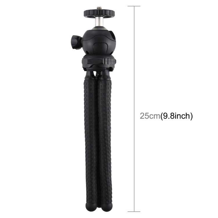 PULUZ Mini Octopus Soporte para trípode flexible con rótula para cámaras SLR, GoPro, teléfono móvil, tamaño: 25 cm x 4,5 cm, 25cm Tripod(US), 25cm Tripod
