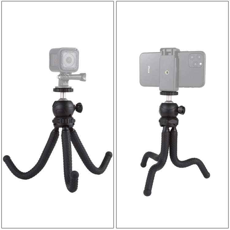 PULUZ Mini Octopus Soporte para trípode flexible con rótula para cámaras SLR, GoPro, teléfono móvil, tamaño: 25 cm x 4,5 cm, 25cm Tripod(US), 25cm Tripod