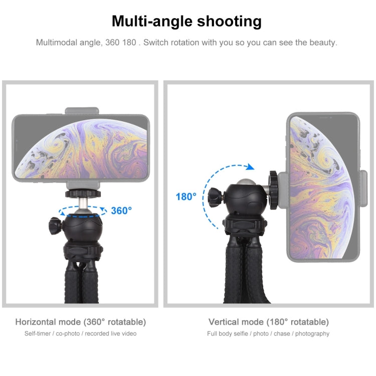 PULUZ Mini Octopus Soporte para trípode flexible con rótula para cámaras SLR, GoPro, teléfono móvil, tamaño: 25 cm x 4,5 cm, 25cm Tripod(US), 25cm Tripod