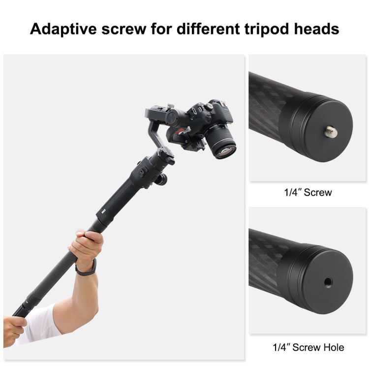 Palo extensible de varilla monopié de extensión de fibra de carbono PULUZ para DJI / MOZA / Feiyu V2 / Zhiyun G5 / SPG Gimbal, longitud: 35 cm, 35cm