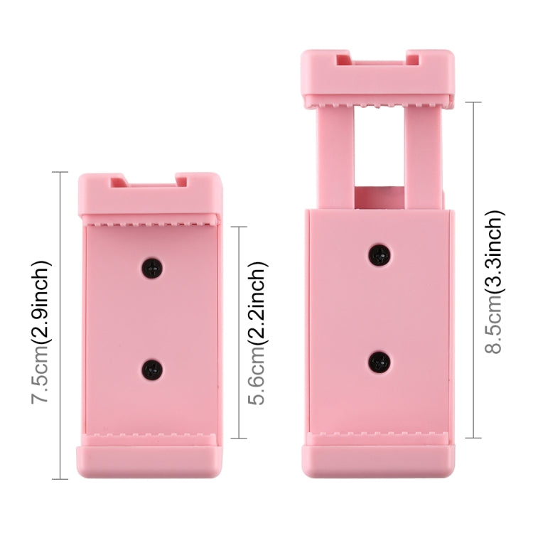 Abrazadera para teléfono con soporte para trípode PULUZ Selfie Sticks con orificios para tornillos de 1/4 de pulgada y base de zapata fría, Clamp Pink, Clamp Black