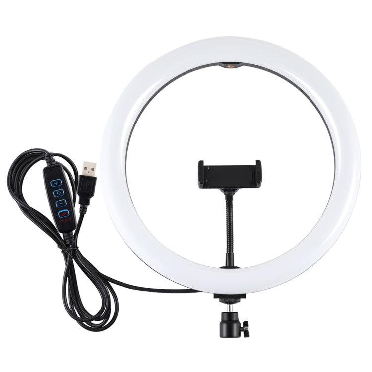 PULUZ 11.8 pulgadas 30 cm USB 3 modos Regulable Temperatura de color dual LED Anillo de luz difusa curva Vlogging Selfie Fotografía Luces de video con abrazadera para teléfono, 11.8 inch
