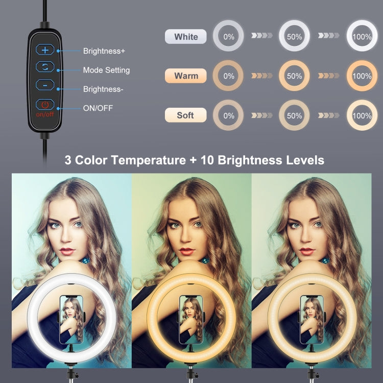 PULUZ 11.8 pulgadas 30 cm USB 3 modos Regulable Temperatura de color dual LED Anillo de luz difusa curva Vlogging Selfie Fotografía Luces de video con abrazadera para teléfono, 11.8 inch