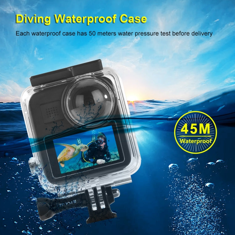 PULUZ Estuche de buceo con carcasa impermeable subacuática de 45 m para GoPro MAX, con hebilla de montaje básico y tornillo, Waterproof Case