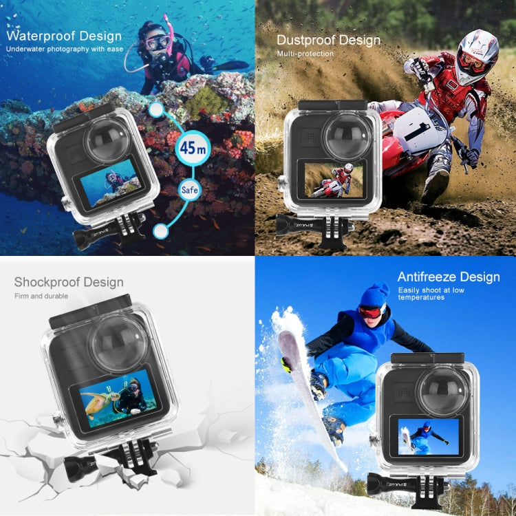 PULUZ Estuche de buceo con carcasa impermeable subacuática de 45 m para GoPro MAX, con hebilla de montaje básico y tornillo, Waterproof Case