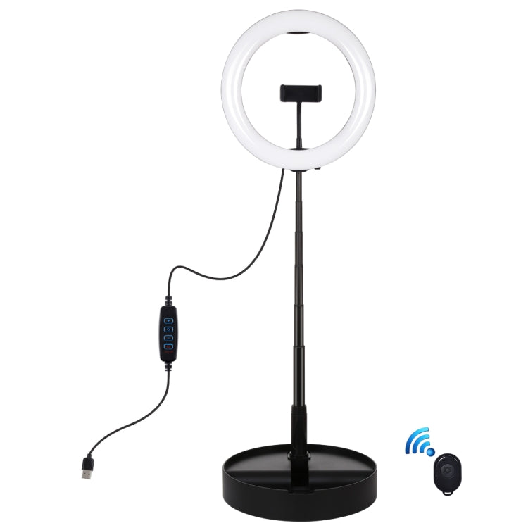 PULUZ 10.2 pulgadas 26 cm USB 3 modos Regulable Temperatura de doble color LED Anillo curvo Vlogging Selfie Fotografía Luces de video con obturador remoto Bluetooth y soporte de escritorio plegable y abrazadera para teléfono