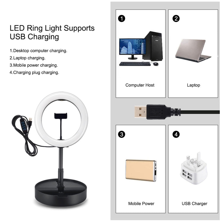 PULUZ 10.2 pulgadas 26 cm USB 3 modos Regulable Temperatura de doble color LED Anillo curvo Vlogging Selfie Fotografía Luces de video con obturador remoto Bluetooth y soporte de escritorio plegable y abrazadera para teléfono