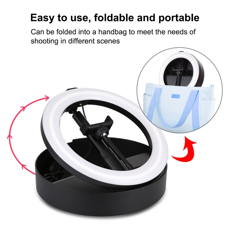 PULUZ 10.2 pulgadas 26 cm USB 3 modos Regulable Temperatura de doble color LED Anillo curvo Vlogging Selfie Fotografía Luces de video con obturador remoto Bluetooth y soporte de escritorio plegable y abrazadera para teléfono
