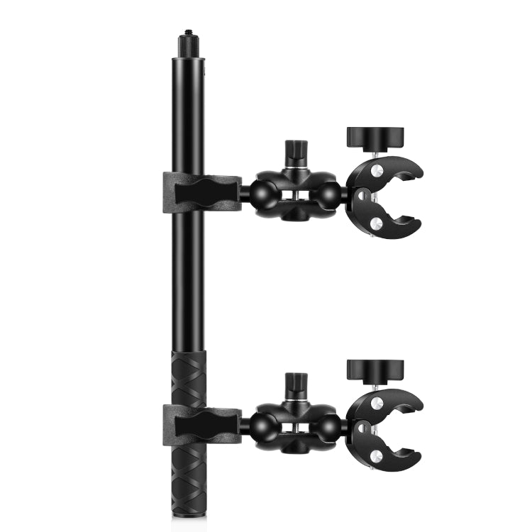 PULUZ motocicleta doble cabezal cangrejos abrazaderas manillar montaje fijo 150cm Selfie Stick, Double Dual-heads Crabs