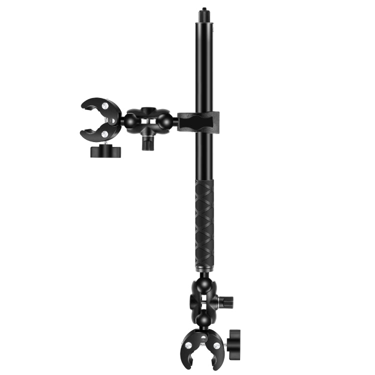 PULUZ-abrazaderas de cangrejo y cabezales dobles para motocicleta, soporte fijo para manillar, palo Selfie de 150cm, Dual-heads Crab & Single Heads Clamps