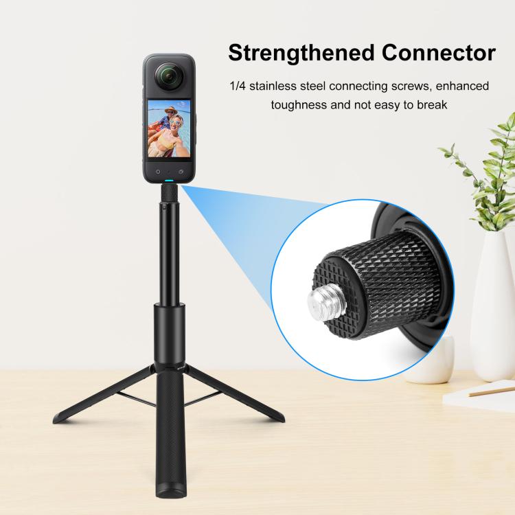 PULUZ 1,22 m Palo Selfie Invisible Retráctil con Trípode para Insta360 X4 / X3