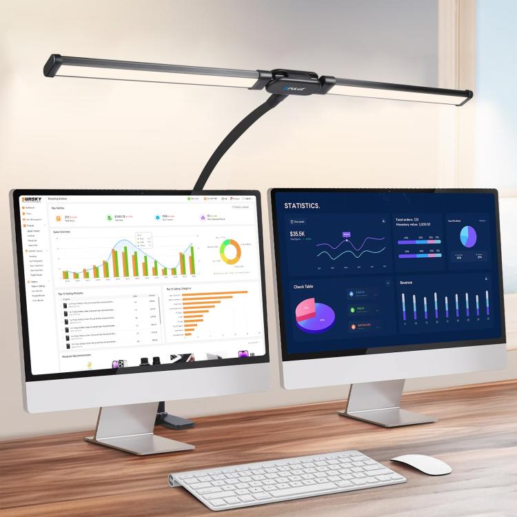 Lámpara de escritorio con clip y luz LED de relleno con tubo de cuello de cisne PULUZ de doble cabezal