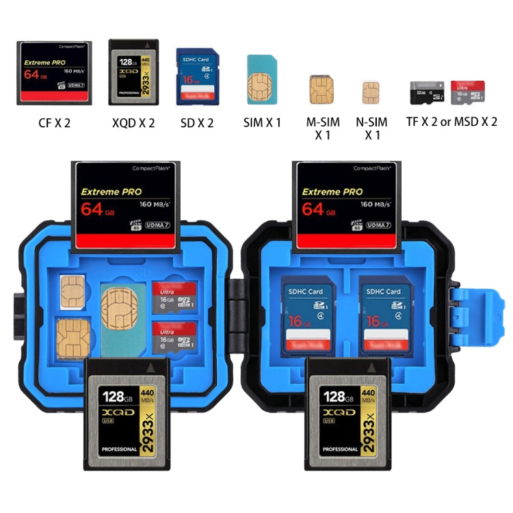 Estuche para tarjeta de memoria PULUZ 11 en 1 para tarjeta 3SIM + 2XQD + 2CF + 2TF + 2SD, 11 in 1