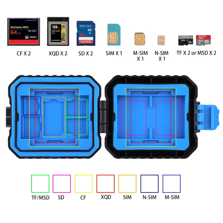 Estuche para tarjeta de memoria PULUZ 11 en 1 para tarjeta 3SIM + 2XQD + 2CF + 2TF + 2SD, 11 in 1