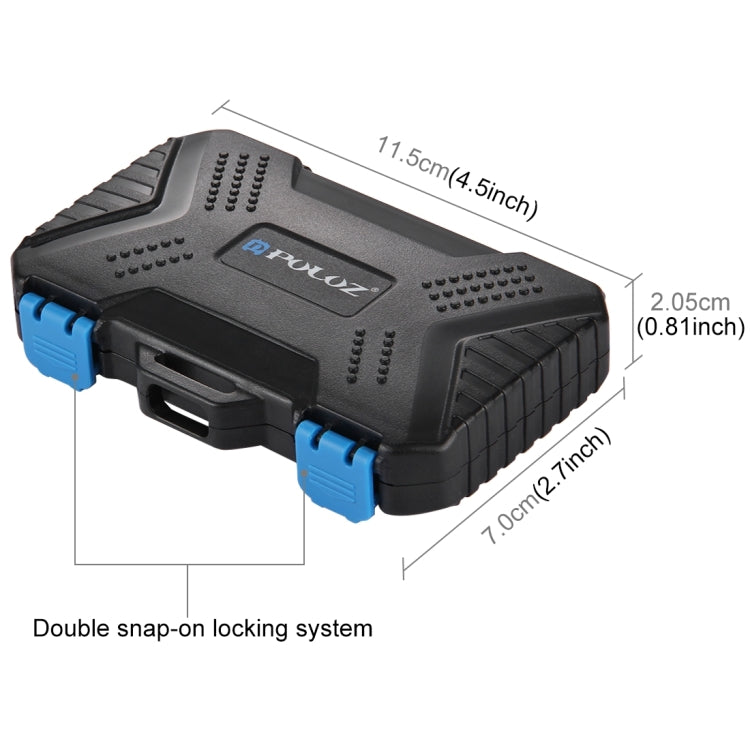 Estuche para tarjetas de memoria PULUZ 27 en 1 para 4CF + 8SD + 9TF + 1PIN de tarjeta + 1SIM estándar + 2Micro-SIM + 2Nano-SIM, 27 in 1, 27 in 1 (US), 27 in 1(AE)