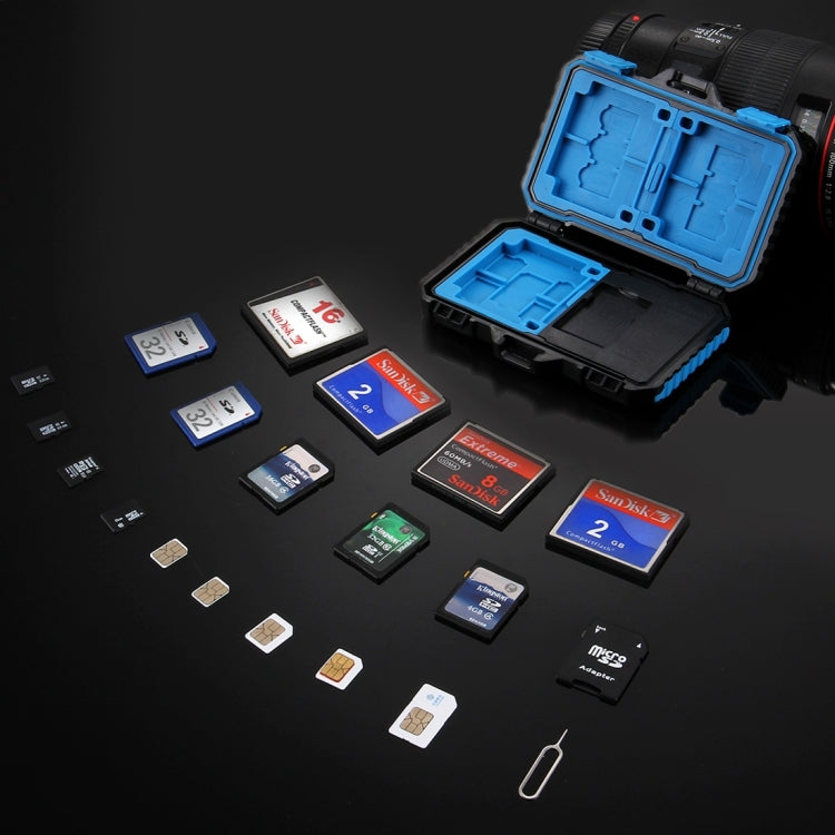 Lector de tarjetas PULUZ + Estuche para tarjetas de memoria 22 en 1 para 1 SIM estándar + 2 Micro-SIM + 2 Nano-SIM + 3CF + 7SD + 6TF + 1PIN DE TARJETA, 22 in 1 + Card Reader(US), 22 in 1 + Card Reader(AE), 22 in 1 + Card Reader