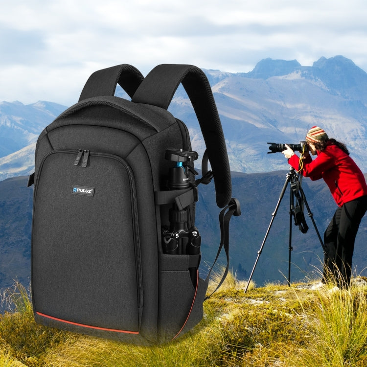 PULUZ Mochila portátil para exteriores, impermeable, a prueba de arañazos, con hombros dobles, bolsa para cámara con estabilizador PTZ de mano y cubierta para lluvia para cámara digital, DJI Ronin-SC / Ronin-S, Camera Bag(Black RU), Camera Bag(Black)