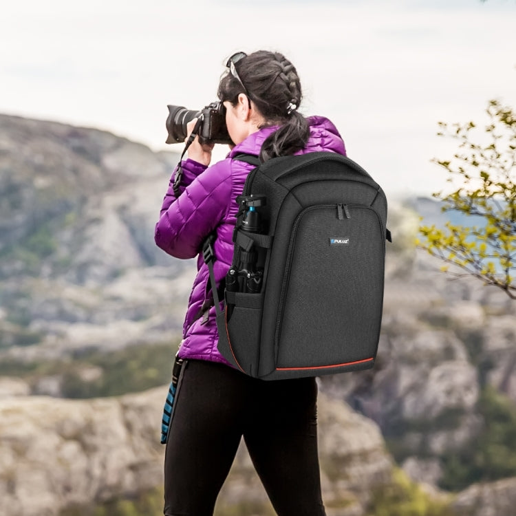 PULUZ Mochila portátil para exteriores, impermeable, a prueba de arañazos, con hombros dobles, bolsa para cámara con estabilizador PTZ de mano y cubierta para lluvia para cámara digital, DJI Ronin-SC / Ronin-S, Camera Bag(Black RU), Camera Bag(Black)