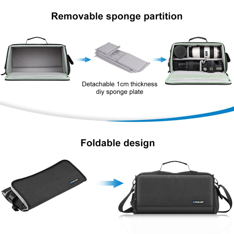 PULUZ Bolso bandolera para cámara portátil Bolsa para lentes de almacenamiento digital, Crossbody Shoulder Bag