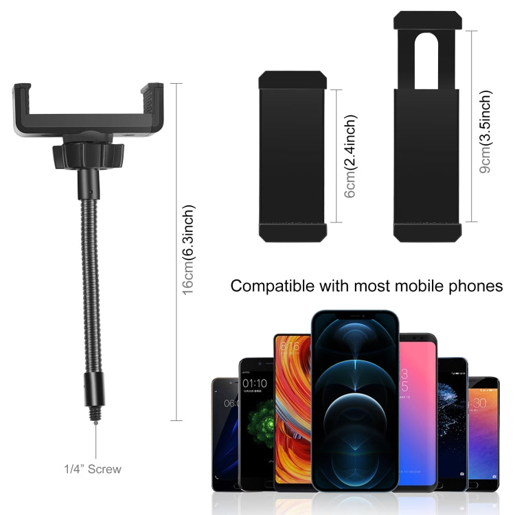 Soporte de montaje de clip flexible PULUZ con base de sujeción, Clip Mount (Black), Clip Mount (White)