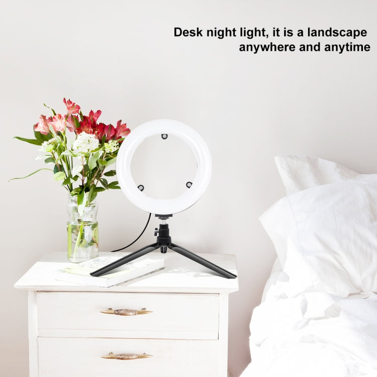 PULUZ 7.9 pulgadas 20 cm USB 3 modos Regulable Temperatura de color dual LED Anillo de luz curvado Vlogging Selfie Fotografía Luces de video con espejo, 7.9 inch with mirror