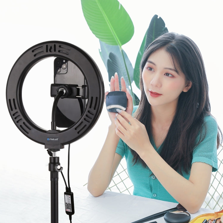 PULUZ 7.9 pulgadas 20 cm USB RGB Regulable LED Temperatura de doble color LED Anillo de luz curvado Vlogging Selfie Fotografía Luces de video con abrazadera para teléfono, 7.9 inch RGBW