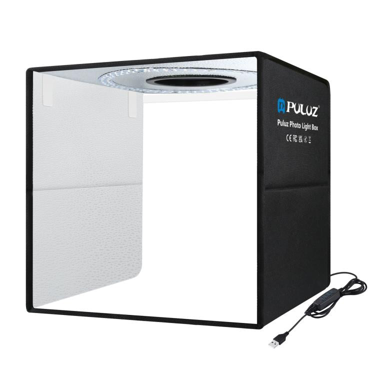 PULUZ Anillo de luz portátil plegable de 40 cm Caja de tienda de campaña con iluminación fotográfica USB para estudio con 6 fondos de color de doble cara, Tamaño: 40 cm x 40 cm x 40 cm, 40cm Box Black RU, 40cm