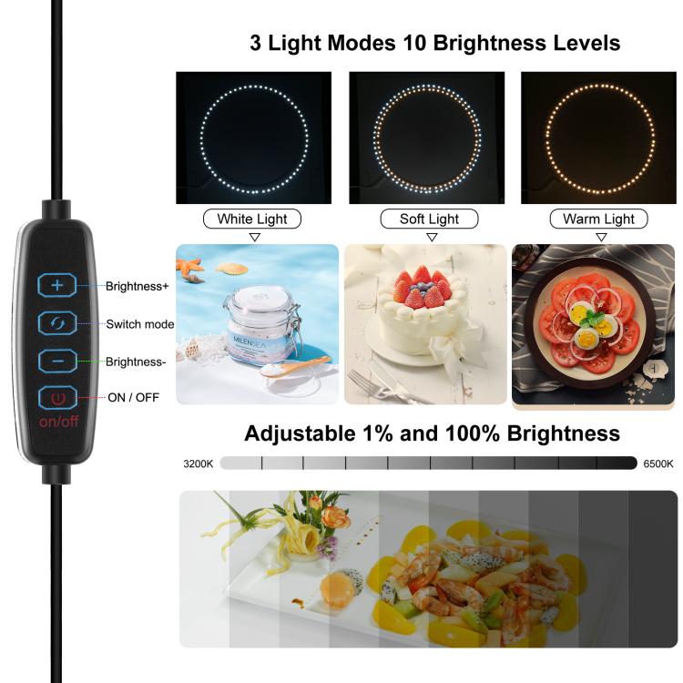 PULUZ Anillo de luz portátil plegable de 40 cm Caja de tienda de campaña con iluminación fotográfica USB para estudio con 6 fondos de color de doble cara, Tamaño: 40 cm x 40 cm x 40 cm, 40cm Box Black RU, 40cm