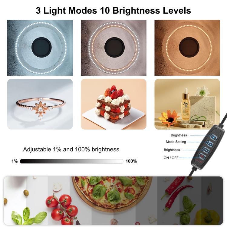 PULUZ Anillo de luz portátil plegable de 50 cm PD30W Carga rápida USB Iluminación fotográfica Estudio de fotografía Caja de tienda con 6 fondos de doble cara, Tamaño: 50 cm x 50 cm x 50 cm