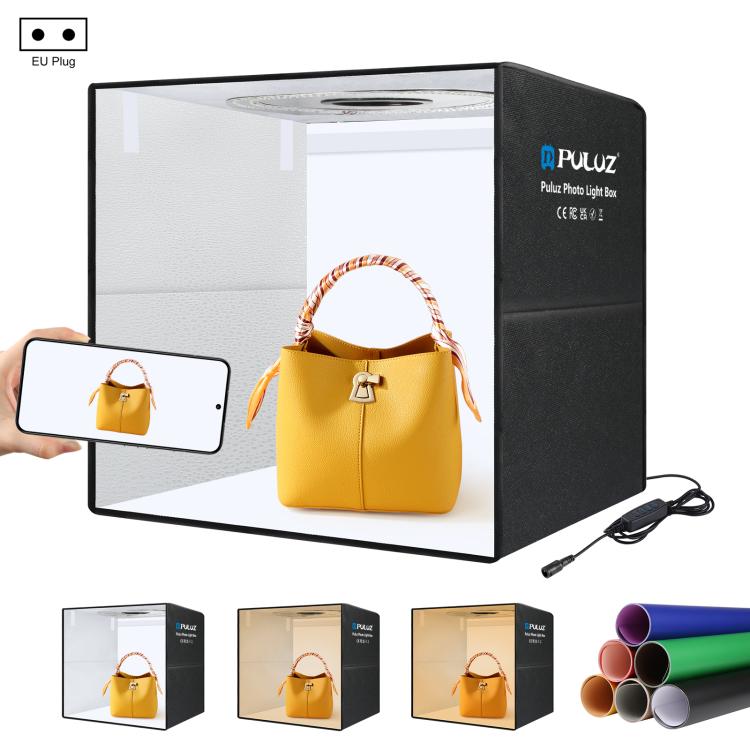 PULUZ Anillo de luz portátil plegable de 50 cm PD30W Carga rápida USB Iluminación fotográfica Estudio de fotografía Caja de tienda con 6 fondos de doble cara, Tamaño: 50 cm x 50 cm x 50 cm