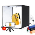 PULUZ Caja de luz para estudio fotográfico portátil 60 x 60 x 60 cm Carpa de luz LED 5500K Luz blanca regulable Mini 36W Kit de carpa para estudio de fotografía con 6 fondos extraíbles (Negro Naranja Blanco Verde Azul Rojo), 60cm Box(US), 60cm Box(UK) ...