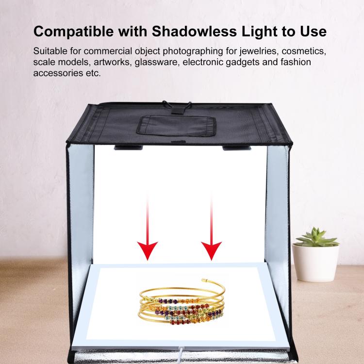 PULUZ Caja de luz para estudio fotográfico portátil 60 x 60 x 60 cm Carpa de luz LED 5500K Luz blanca regulable Mini 36W Kit de carpa para estudio de fotografía con 6 fondos extraíbles (Negro Naranja Blanco Verde Azul Rojo), 60cm Box(US), 60cm Box(UK) ...