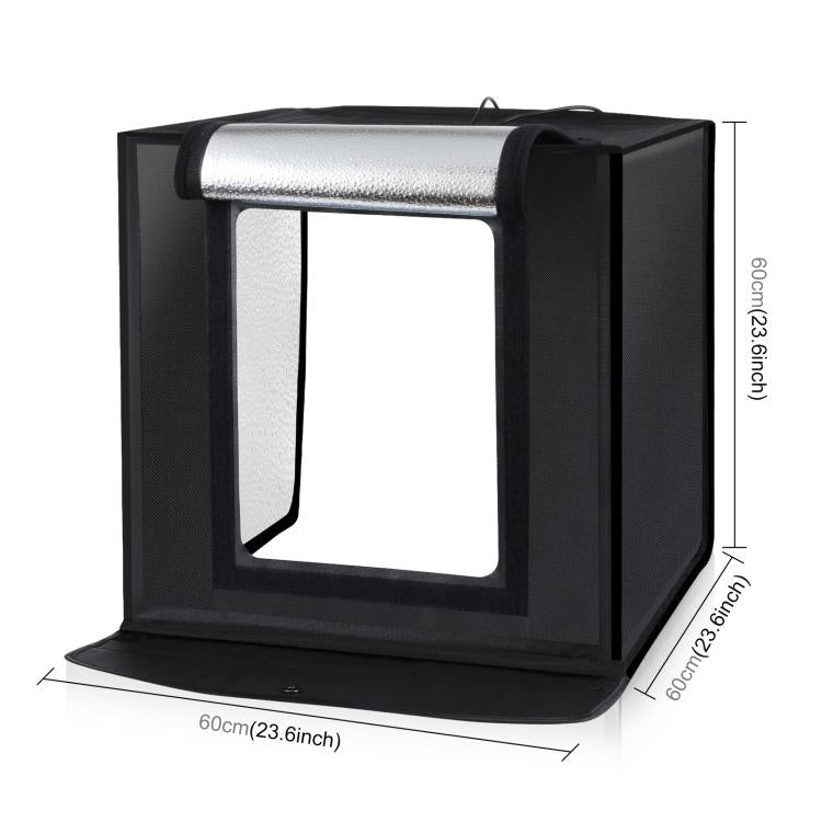 PULUZ Caja de luz para estudio fotográfico portátil 60 x 60 x 60 cm Carpa de luz LED 5500K Luz blanca regulable Mini 36W Kit de carpa para estudio de fotografía con 6 fondos extraíbles (Negro Naranja Blanco Verde Azul Rojo), 60cm Box(US), 60cm Box(UK) ...