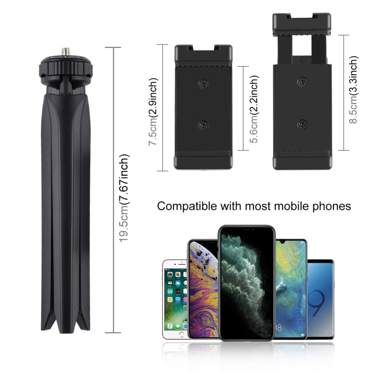 PULUZ Pocket Mini trípode de plástico con abrazadera para teléfono inteligente, Plastic Tripod (Black), Plastic Tripod (Pink)