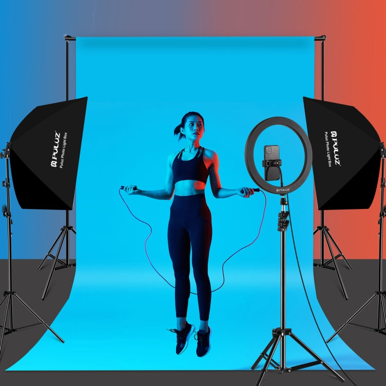 PULUZ 50x70cm Studio Softbox + 2m Soporte para trípode + Kit de fotografía con bombilla LED de luz blanca E27 30W 5700K individual, Single Bulb EU Plug, Single Bulb US Plug, Single Bulb EU Plug (RU)
