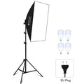 PULUZ 50x70cm Softbox de estudio + soporte para trípode de 2m + 4 x E27 24W 5700K luz blanca bombilla LED Kit de iluminación para fotografía, 4 x Bulb EU Plug (RU), 4 x Bulb EU Plug, 4 x Bulb US Plug