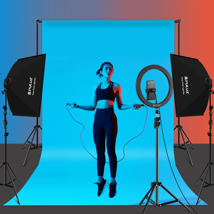 PULUZ 50x70cm Softbox de estudio + soporte para trípode de 2m + 4 x E27 24W 5700K luz blanca bombilla LED Kit de iluminación para fotografía, 4 x Bulb EU Plug (RU), 4 x Bulb EU Plug, 4 x Bulb US Plug