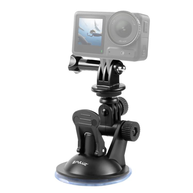 PULUZ Soporte de ventosa para automóvil con tornillo, adaptador de montaje para trípode y bolsa de almacenamiento para GoPro Hero11 Black / HERO10 Black /9 Black /8 Black /7/6/5/5 Session /4 Session /4/3+ /3/2/1, DJI Osmo Action y otras cámaras de acci...