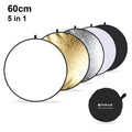 PULUZ 60cm 5 en 1 (Plata / Translúcido / Dorado / Blanco / Negro) Tablero reflector plegable para estudio fotográfico, 60cm Reflector