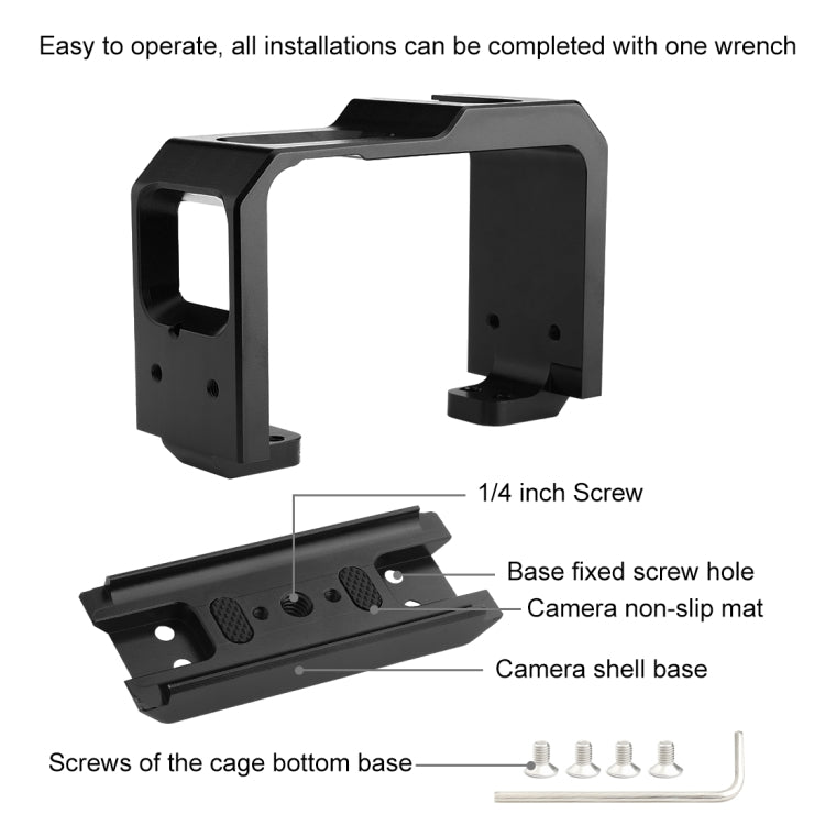 PULUZ-carcasa protectora con montura de marco de aleación de aluminio, ranura para Base de zapata fría y adaptador de Base de trípode para Insta360 One R, For Insta 360 One R Frame Cage(B), For Insta 360 One R Frame Cage(R)