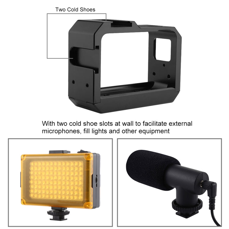PULUZ-carcasa protectora con montura de marco de aleación de aluminio, ranura para Base de zapata fría y adaptador de Base de trípode para Insta360 One R, For Insta 360 One R Frame Cage(B), For Insta 360 One R Frame Cage(R)