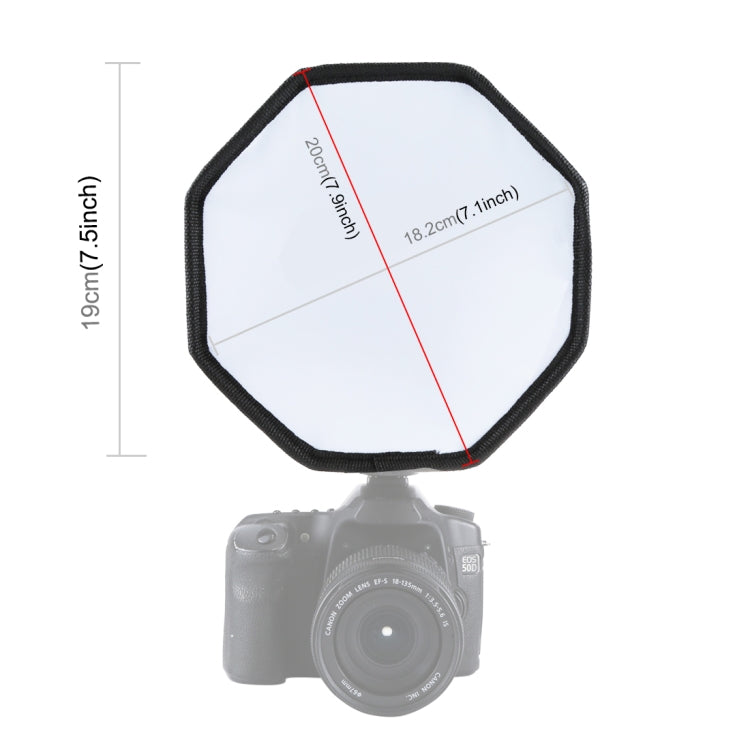 Softbox difusor de luz de flash suave plegable estilo Octangle PULUZ de 20 cm, 20cm Octangle