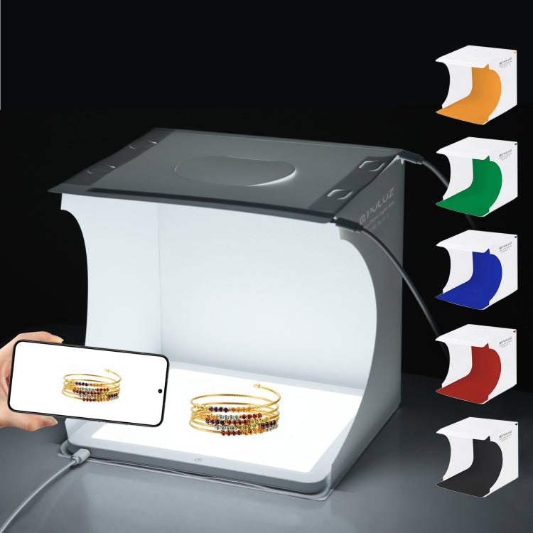 PULUZ Mini LED Fotografía Lámpara de luz sin sombras Panel Pad + Caja de tienda de tiro de estudio, Material acrílico, Área efectiva de 20 cm x 20 cm, 20cm(2 LED) + Shadowless Light(RU), 20cm(2 LED) + Shadowless Light