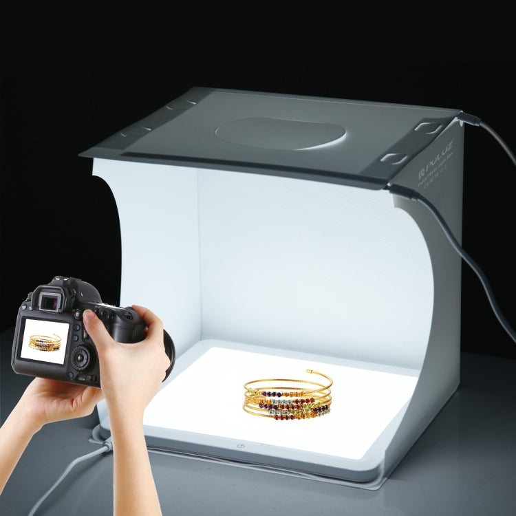 PULUZ Mini LED Fotografía Lámpara de luz sin sombras Panel Pad + Caja de tienda de tiro de estudio, Material acrílico, Área efectiva de 20 cm x 20 cm, 20cm(2 LED) + Shadowless Light(RU), 20cm(2 LED) + Shadowless Light