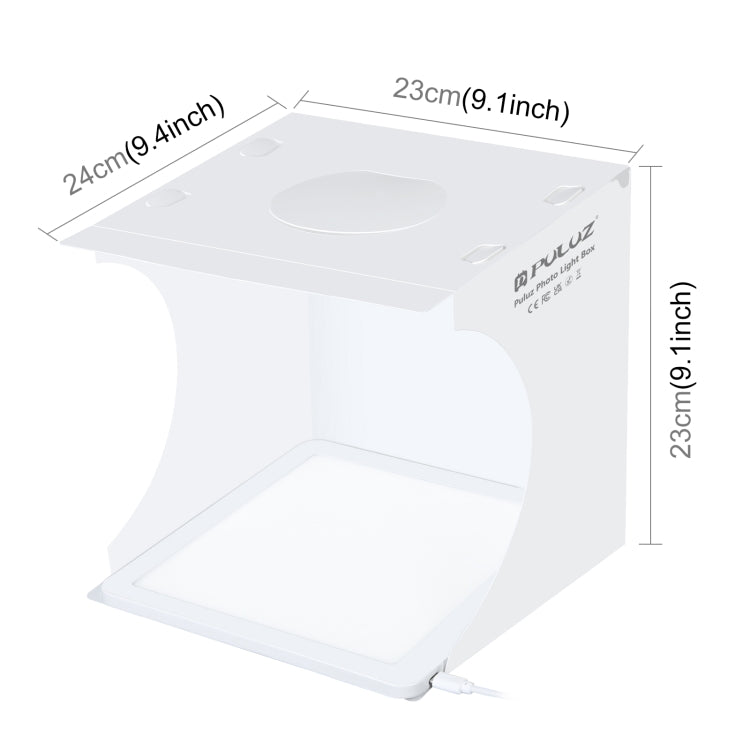 PULUZ Mini LED Fotografía Lámpara de luz sin sombras Panel Pad + Caja de tienda de tiro de estudio, Material acrílico, Área efectiva de 20 cm x 20 cm, 20cm(2 LED) + Shadowless Light(RU), 20cm(2 LED) + Shadowless Light