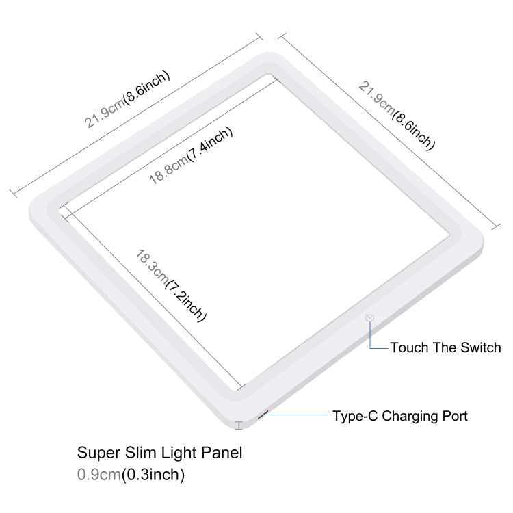 PULUZ Mini LED Fotografía Lámpara de luz sin sombras Panel Pad + Caja de tienda de tiro de estudio, Material acrílico, Área efectiva de 20 cm x 20 cm, 20cm(2 LED) + Shadowless Light(RU), 20cm(2 LED) + Shadowless Light