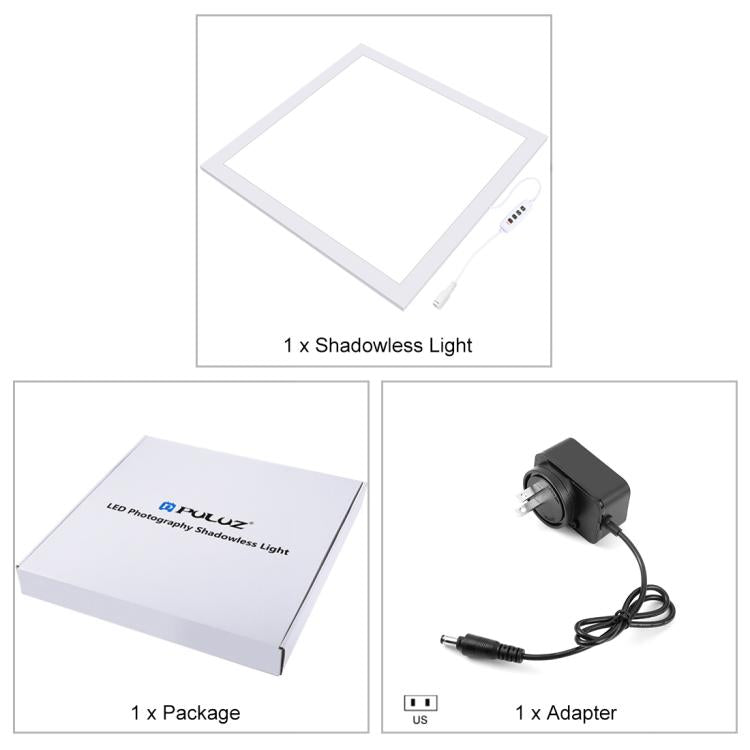 PULUZ 1000LM LED acrílico sin atenuación Polar almohadilla de luz sin sombras con interruptor para caja de estudio fotográfico de 40cm, Light(US), Light(UK), Light(EU), Light(AU), Light (JP PSE Certified)