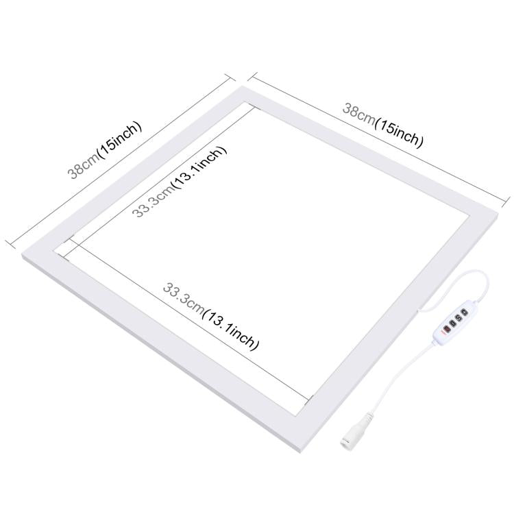 PULUZ 1000LM LED acrílico sin atenuación Polar almohadilla de luz sin sombras con interruptor para caja de estudio fotográfico de 40cm, Light(US), Light(UK), Light(EU), Light(AU), Light (JP PSE Certified)
