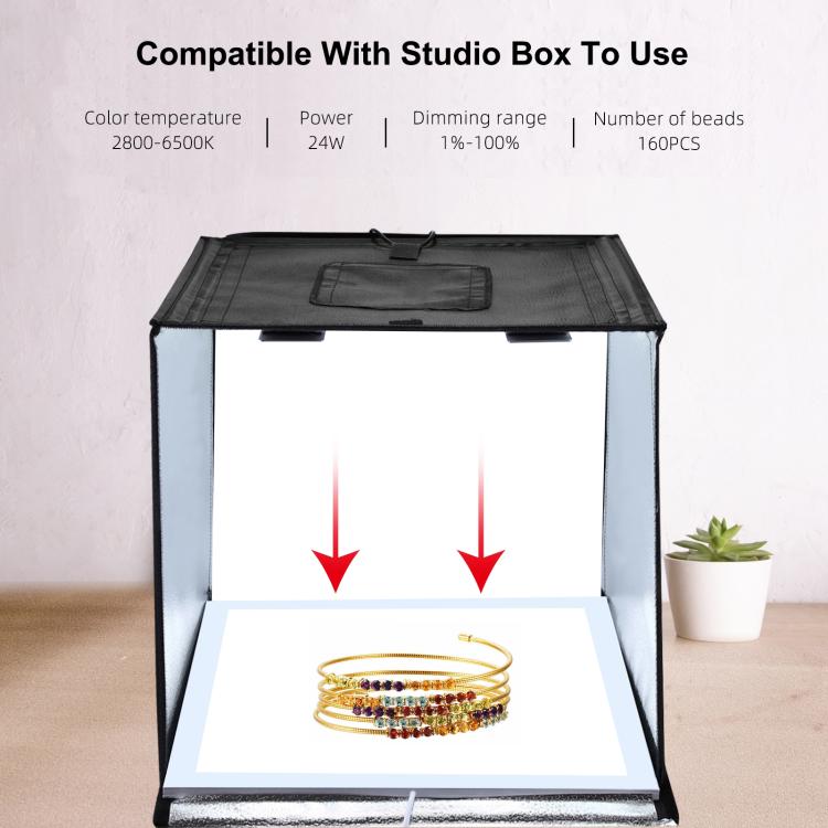 PULUZ 1000LM LED acrílico sin atenuación Polar almohadilla de luz sin sombras con interruptor para caja de estudio fotográfico de 40cm, Light(US), Light(UK), Light(EU), Light(AU), Light (JP PSE Certified)