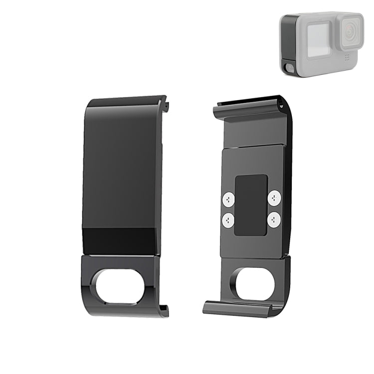 Cubierta de interfaz lateral de batería de metal PULUZ para GoPro HERO12 Negro /11 Negro /10 Negro /9 Negro, Metal Plastic Side Cover
